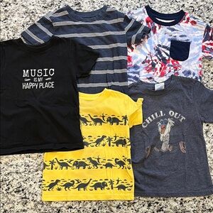 Yellow Dinosaur Print Kids T-Shirt